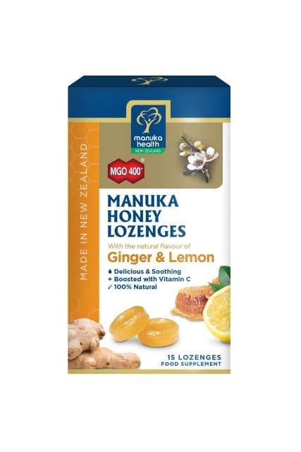 Manuka Honey Drops Ginger&Lemon 15PK - Life Pharmacy Orewa