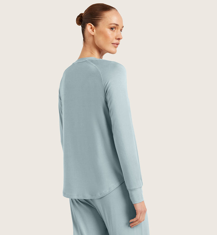 Boody Goodnight Raglan Mineral Blue Sleep Top Large