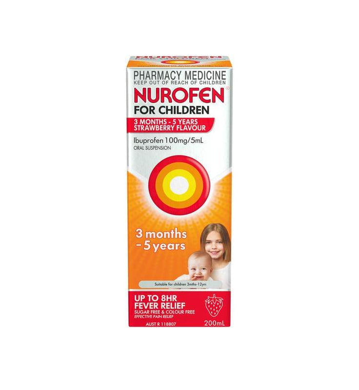 Nurofen Child 3Th-5Yr Strwb 200Ml - Life Pharmacy Orewa