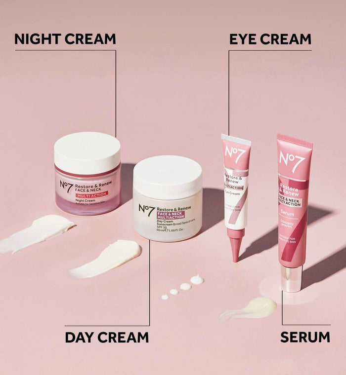 No7 Restore & Renew Face & Neck Multi Action Night Cream 50ml - Life Pharmacy Orewa