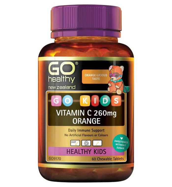 Go Healthy Kids Vita-C 260Mg Orange- Chewable Bears (60 C-Tabs) - Life Pharmacy Orewa