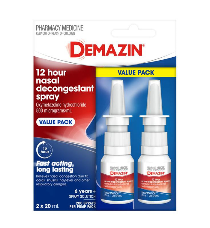 Demazin Decongestant Nasal Spray 20ml 2 Pack