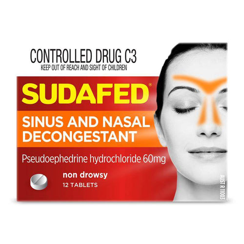 Sudafed Sinus & Nasal PSE Decongestant 12 Tablets - Life Pharmacy Orewa