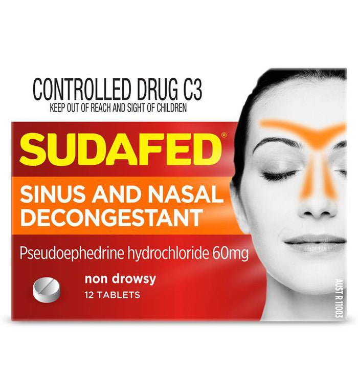 Sudafed Sinus & Nasal PSE Decongestant 12 Tablets - Life Pharmacy Orewa