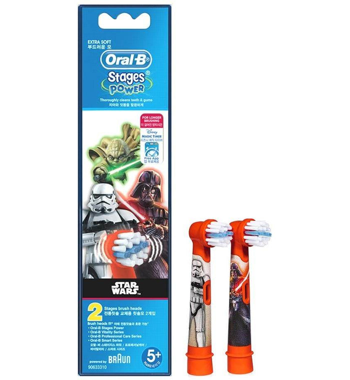 Oral-B Stage PwrBrshHed(StarWr/Spidm)2pk - Life Pharmacy Orewa