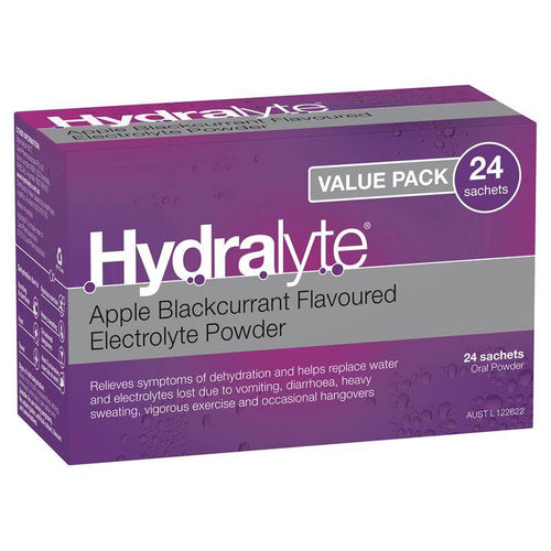 Hydralyte Apple Blackcurrant Sachets 4.9G X 24 - Life Pharmacy Orewa