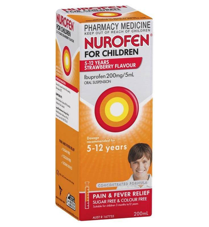Nurofen Child 5Yr-12Yr Strwb 200Ml - Life Pharmacy Orewa