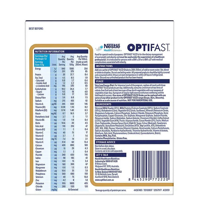 Optifast VLCD Shake 12 x 53g Sachets