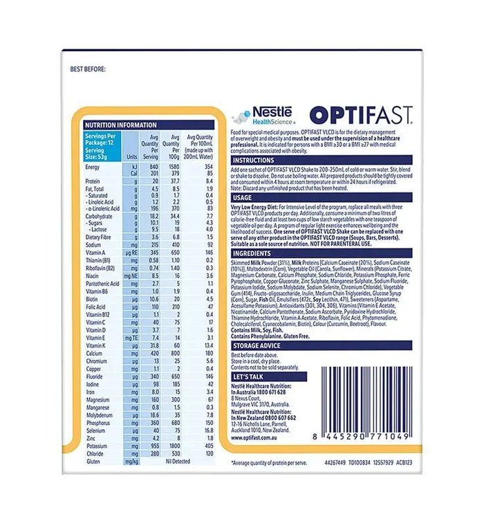 Optifast VLCD Shake Banana 12 x 53g