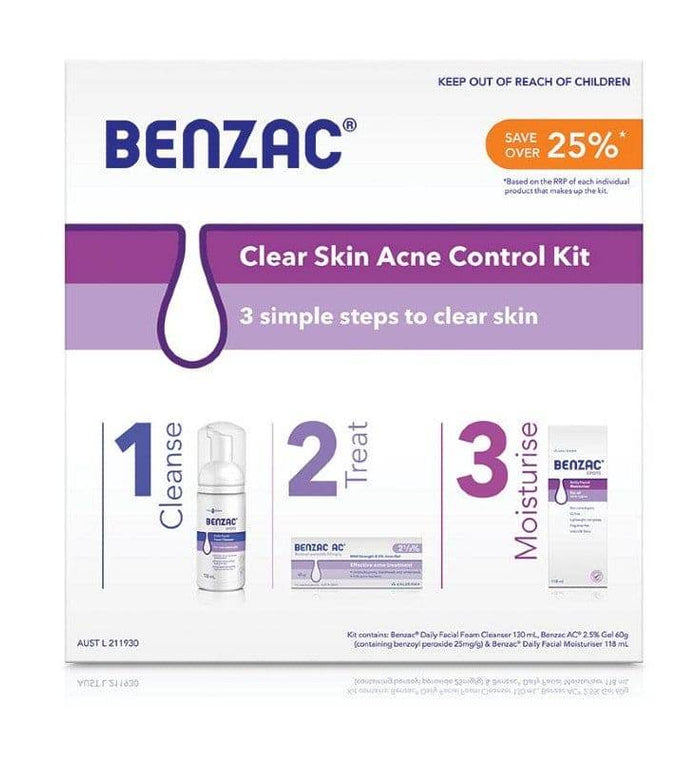 Benzac Clear Skin Acne Control Kit - Life Pharmacy Orewa