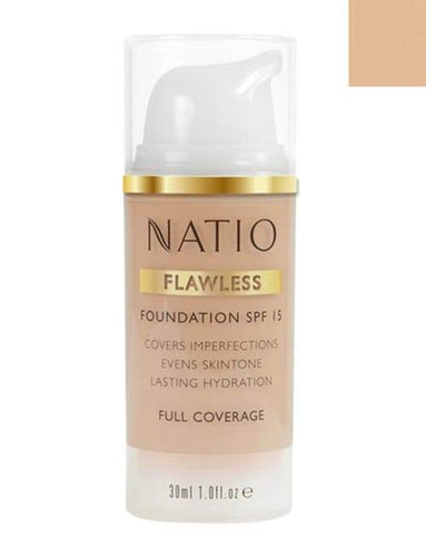 Natio Flawless Foundation Medium Honey 30Ml - Life Pharmacy Orewa