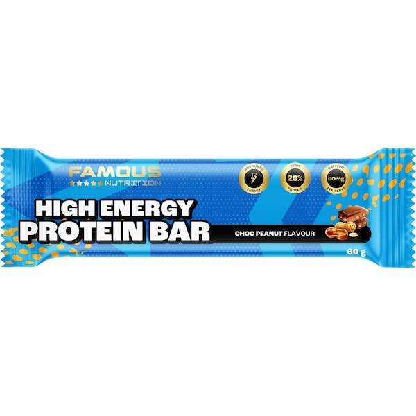 Famous Nutition High Energy Protein Bar Chocolate Peanut 60G - Life Pharmacy Orewa