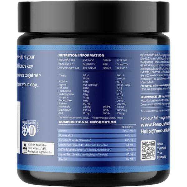 Famous Nutrition Rest Up Strawberry Kiwi 160G - Life Pharmacy Orewa