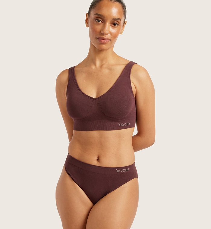 Boody  Padded Crop Bra Mulberry Large