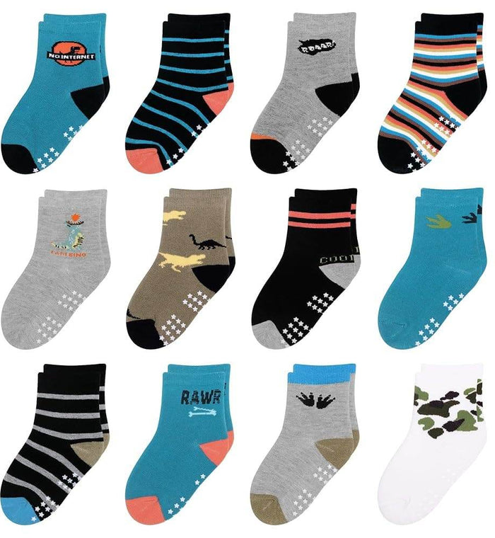 Boody Baby Socks Set of Three for Ages 6 to 12 Months in Grey White and Stripe Design - Life Pharmacy Orewa