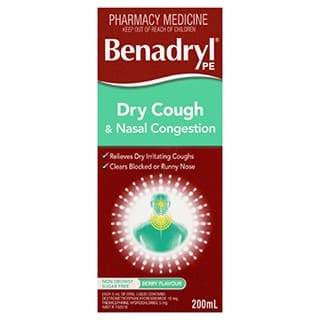 Benadryl Pe Dry Cough & Nasal 200Ml - Life Pharmacy Orewa