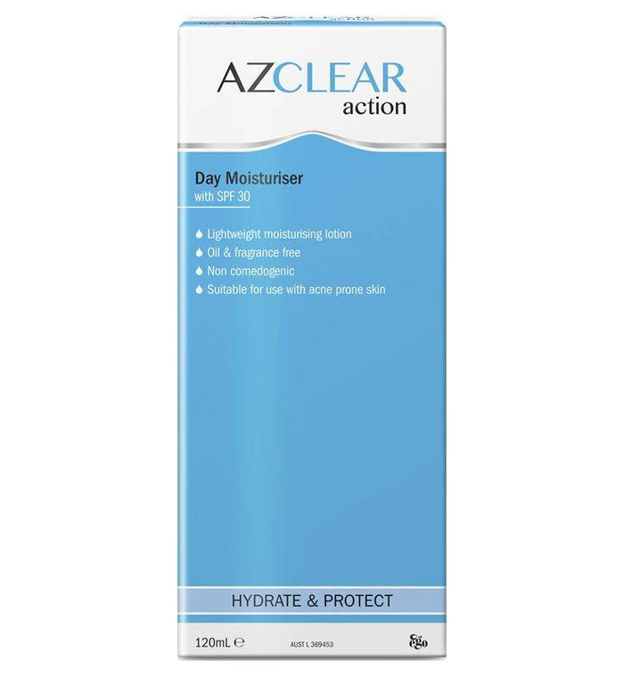 EGO Azclear Action Day Moist SPF30+120ml - Life Pharmacy Orewa