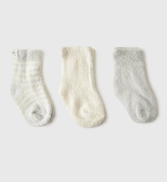 Boody Baby Socks Set of Three 0 to 3 Months Grey White Stripe - Life Pharmacy Orewa