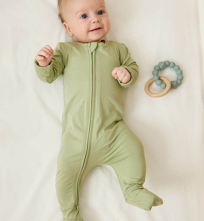 Boody Baby Long Sleeve Romper 6-12 Months Sage - Life Pharmacy Orewa