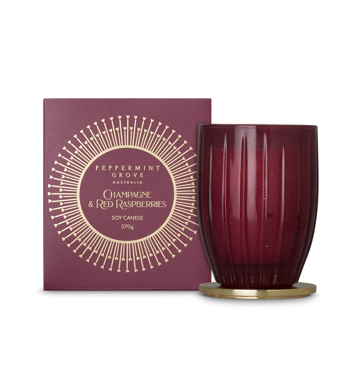 Moss St Champagne & Red Raspberries Soy Candle 370g