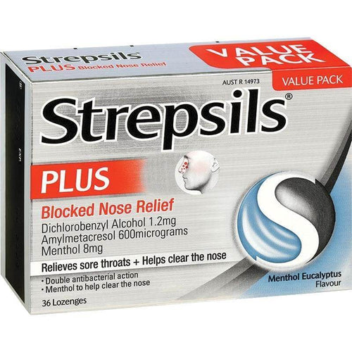 Strepsils Plus Blckd Nose Relief 36 - Life Pharmacy Orewa