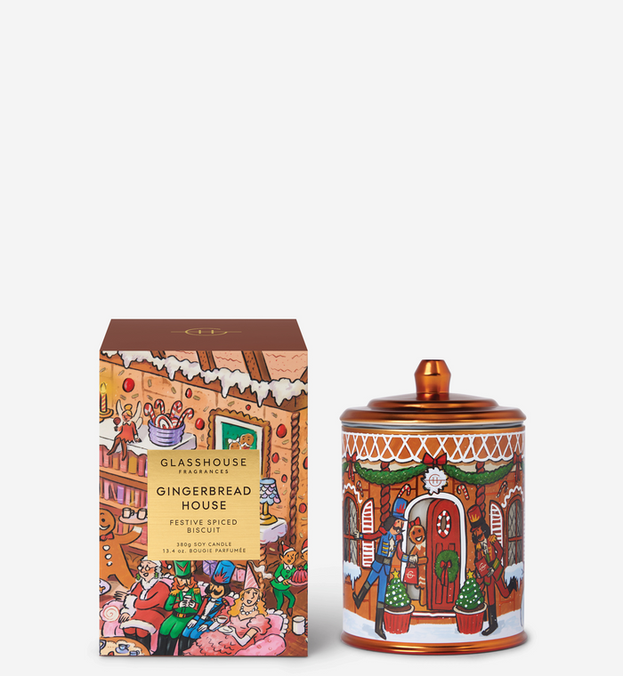 Glasshouse Candle 380G Gingerbread House by Life Pharmacy Orewa