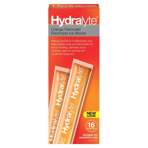 Hydralyte Orange Ice Blocks 16pk