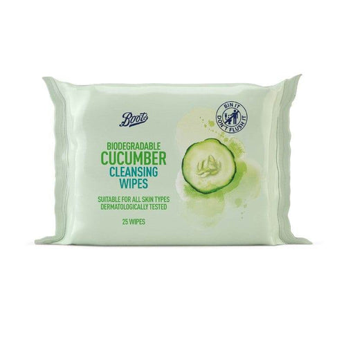 Boots Biodegradable Cleans Wipes Cucumber 25S - Life Pharmacy Orewa