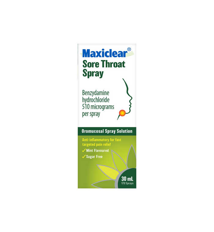 Maxiclear Sore Throat Spray 3mg/mL 30mL