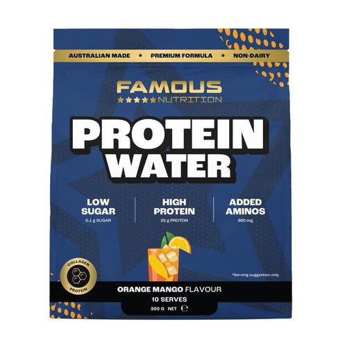 Famous Nutrition Powder - Protein Water Orange & Mango 300G - Life Pharmacy Orewa