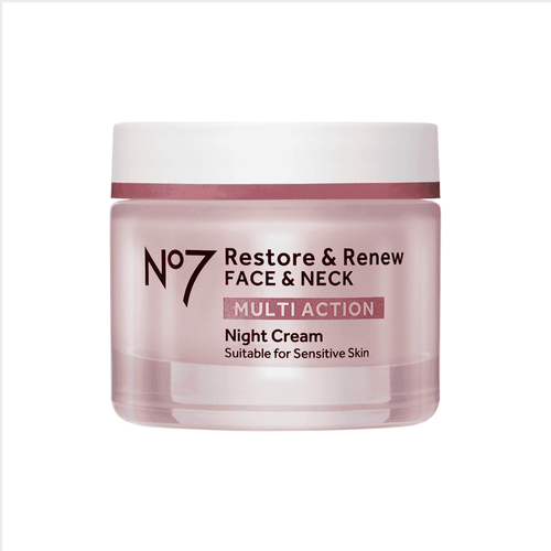No7 Restore & Renew Face & Neck Multi Action Night Cream 50ml - Life Pharmacy Orewa