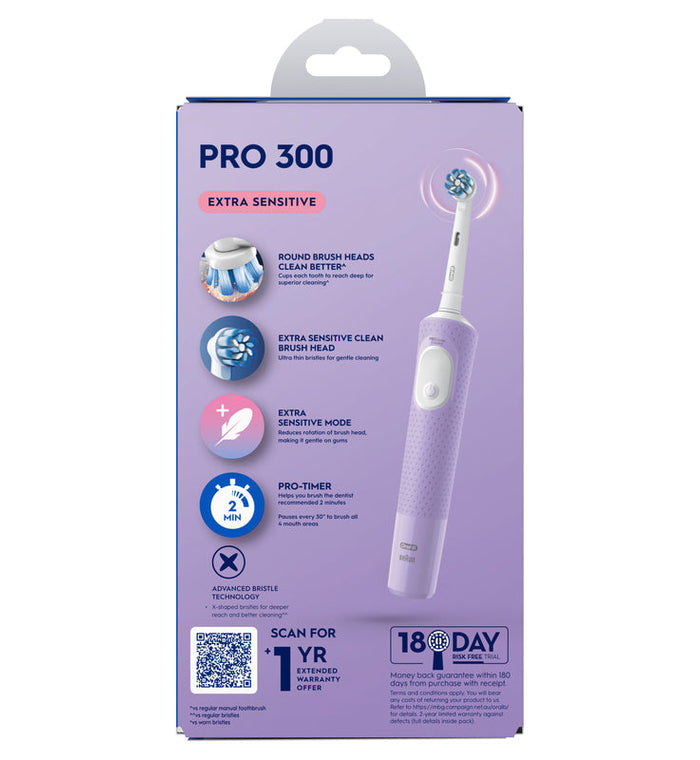 Oral B Pro 300 Clean Power Brush Lilac