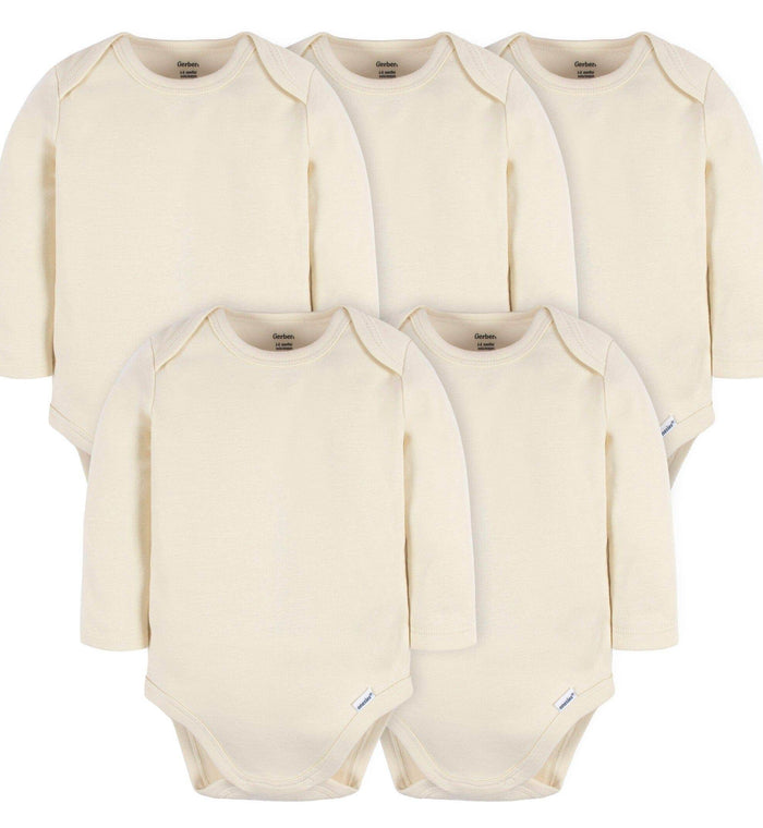 Boody Baby Bodysuit Long Sleeve 3-6 Months Natural White - Life Pharmacy Orewa