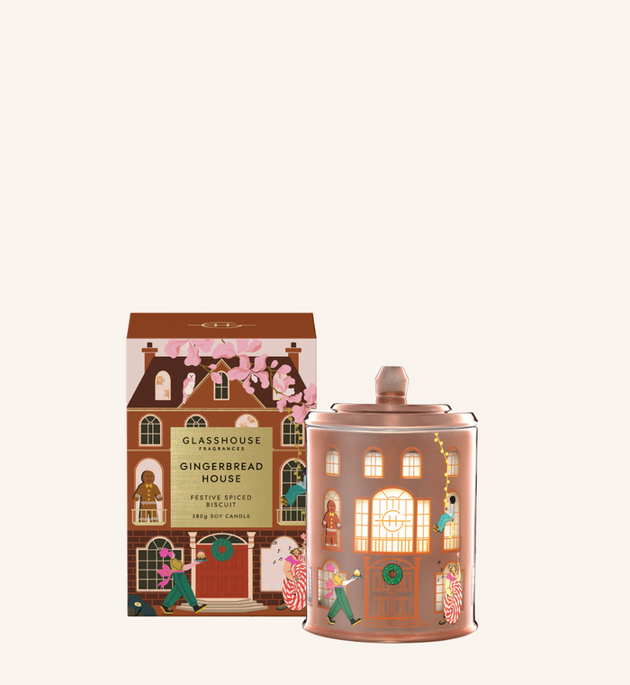 Glasshouse Candle 380G Gingerbread House by Life Pharmacy Orewa