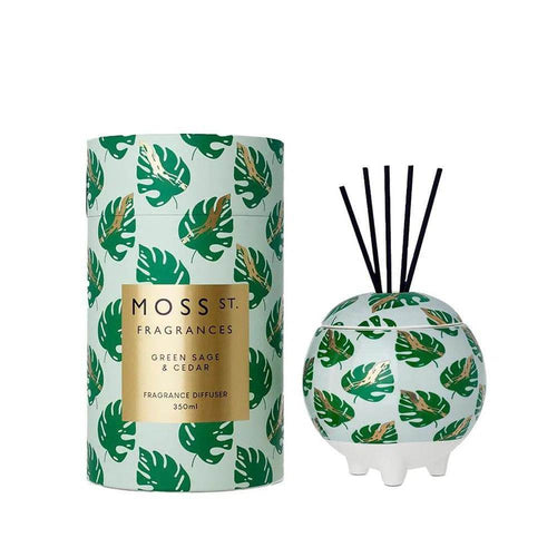 Moss St 350Ml Diffuser Green Sage & Cedar - Life Pharmacy Orewa