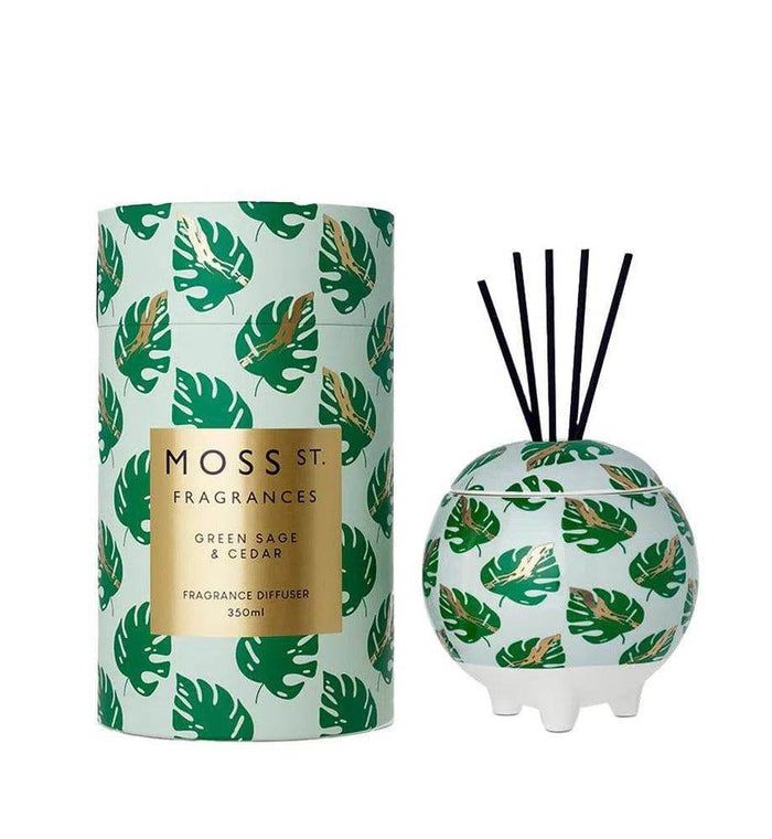 Moss St 350Ml Diffuser Green Sage & Cedar - Life Pharmacy Orewa