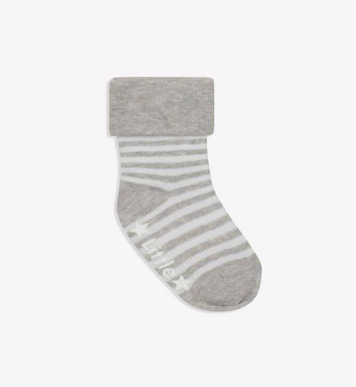 Boody Baby Socks Set of Three 3 to 6 Months Grey White Stripe - Life Pharmacy Orewa