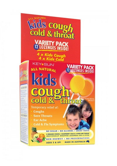 Key Sun Kids Cough Cold & Throat Multipack Lollipops 12