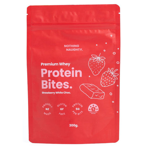 Nothing Naughty Whey Protein Bites Strawberry / White Chocolate
