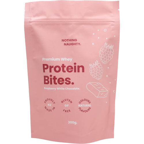 Nothing Naughty Whey Protein Bites Raspberry / White Chocolate