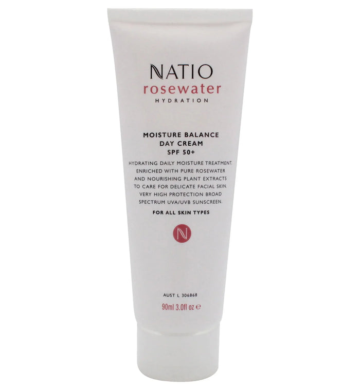 Natio Rosewater Hydration Moisture Balance Day Cream Spf 50+