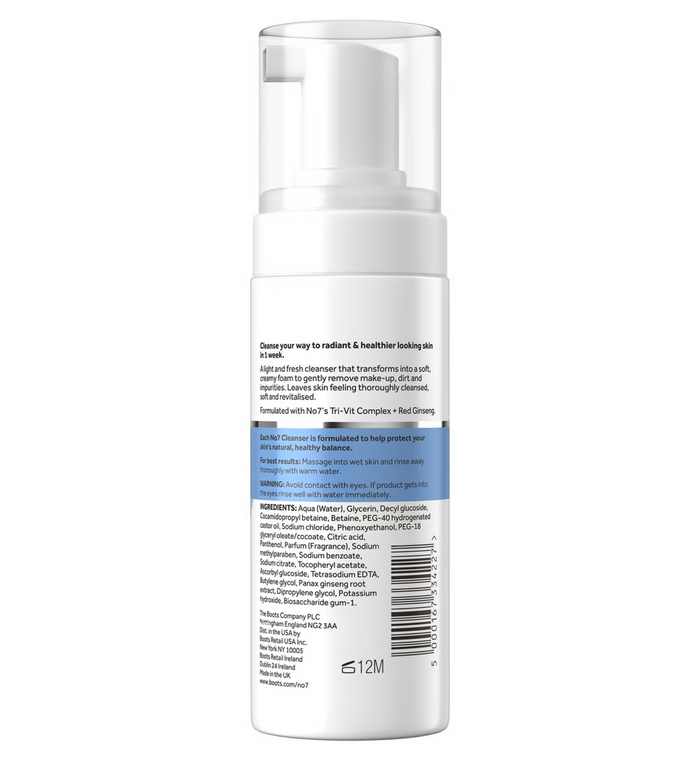 No7 Radiant Results Revitalising Foaming Cleanser Normal Skin 150ml