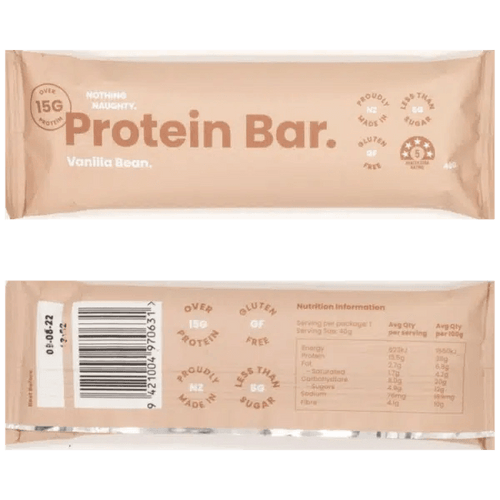 Nothing Naughty Protein Bar Vanilla Bean - Life Pharmacy Orewa