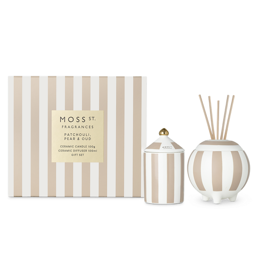 Moss St. 100Ml Ceramic Reed Diffuser - Patchouli, Pear & Oud by Life Pharmacy Orewa