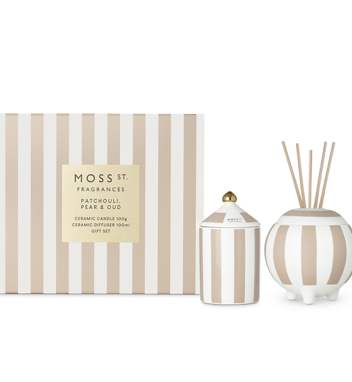 Moss St. 100Ml Ceramic Reed Diffuser - Patchouli, Pear & Oud by Life Pharmacy Orewa