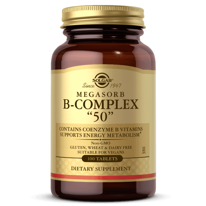 Solgar Vitamin B Megasorb 50 Tablets - Life Pharmacy Orewa