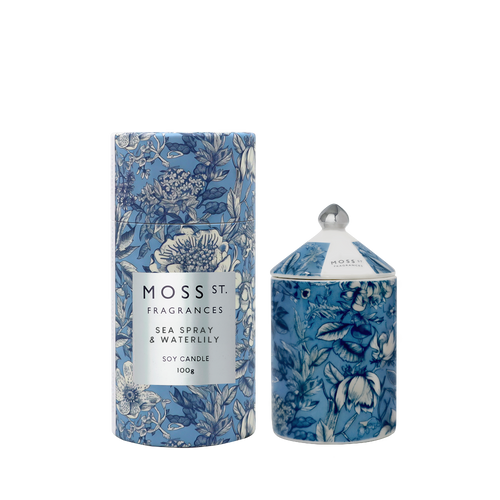 Moss St Candle Sea Spray & Waterlily 100G by Life Pharmacy Orewa