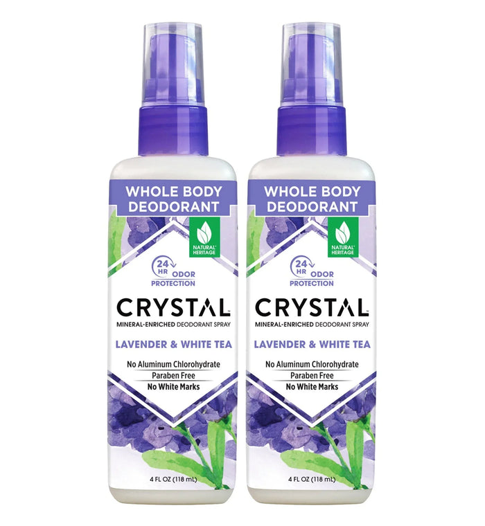 The Crystal Mineral Deodorant Spray  Lavender  White Tea