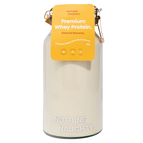 Nothing Naughty Whey Protein 1KG Banana by Life Pharmacy Orewa