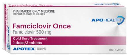 Famciclovir Once Tablets 500Mg 3S - Life Pharmacy Orewa